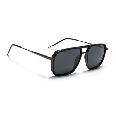 Eyejack Aura Black & Grey Wayfarer Polarized Sunglasses for Men & Women (2507PCL1519)