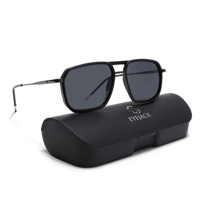 Eyejack Aura Black & Grey Wayfarer Polarized Sunglasses for Men & Women (2507PCL1519)
