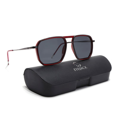 Eyejack Aura Red & Grey Wayfarer Polarized Sunglasses for Men & Women (2507PCL1521)
