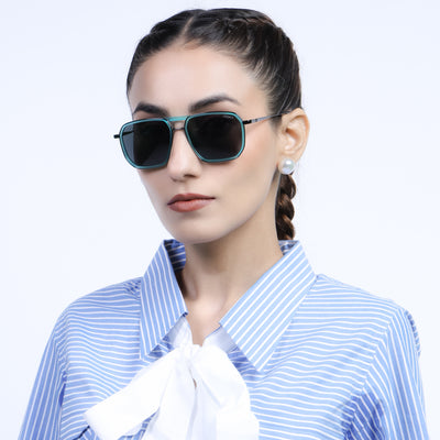 Eyejack Aura Sea Green & Grey Wayfarer Polarized Sunglasses for Men & Women (2507PCL1523)