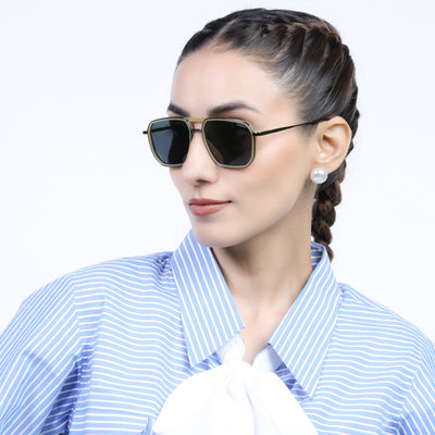 Eyejack Aura Light Green & Grey Wayfarer Polarized Sunglasses for Men & Women (2507PCL1525)