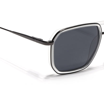 Eyejack Aura Transparent & Grey Wayfarer Polarized Sunglasses for Men & Women (2507PCL1527)