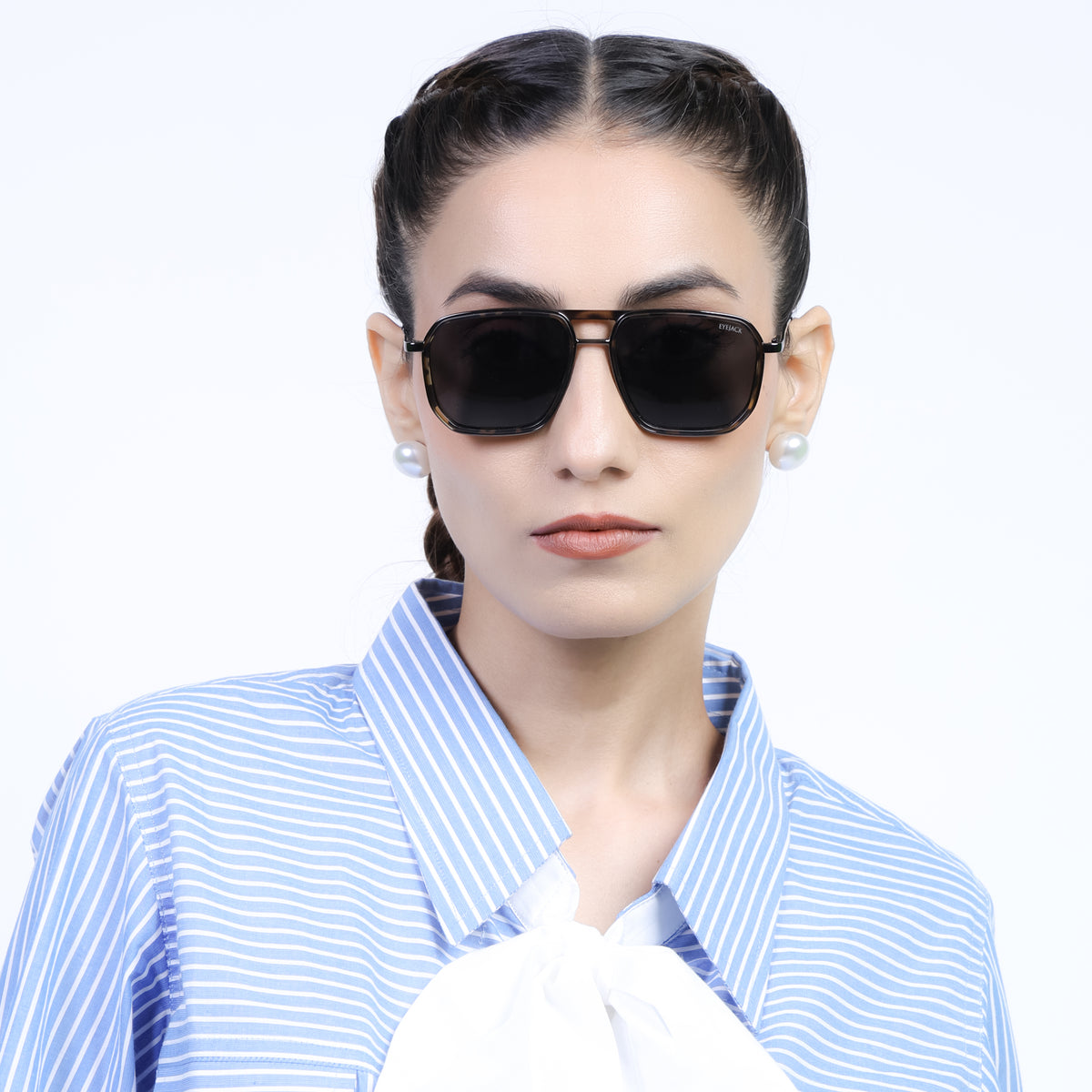 Eyejack Aura Demi Brown & Grey Wayfarer Polarized Sunglasses for Men & Women (2507PCL1528)