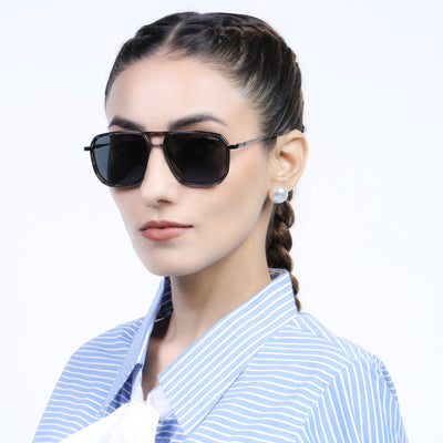 Eyejack Aura Demi Brown & Grey Wayfarer Polarized Sunglasses for Men & Women (2507PCL1528)
