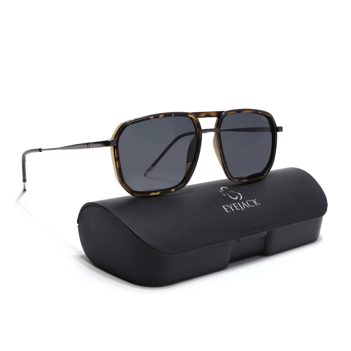 Eyejack Aura Demi Brown & Grey Wayfarer Polarized Sunglasses for Men & Women (2507PCL1528)