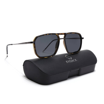 Eyejack Aura Demi Brown & Grey Wayfarer Polarized Sunglasses for Men & Women (2507PCL1528)