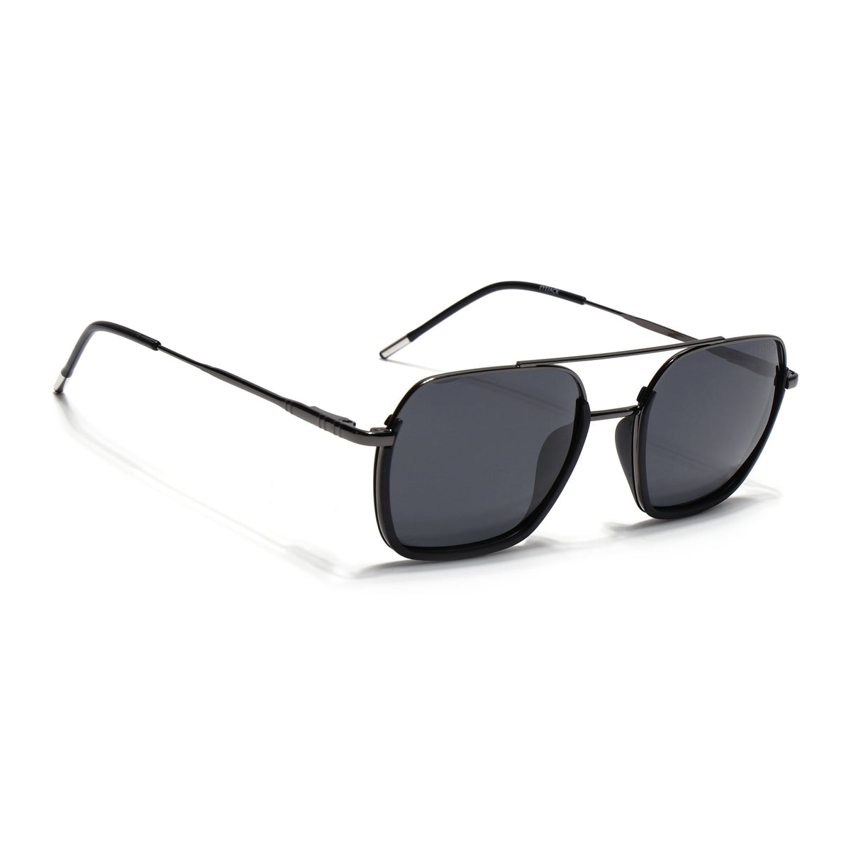 Eyejack Aura Black & Grey Wayfarer Polarized Sunglasses for Men & Women (2508PCL1529)