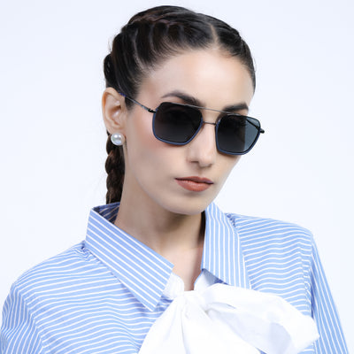 Eyejack Aura Navy Blue & Grey Wayfarer Polarized Sunglasses for Men & Women (2508PCL1530)