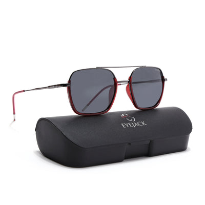 Eyejack Aura Red & Grey Wayfarer Polarized Sunglasses for Men & Women (2508PCL1531)