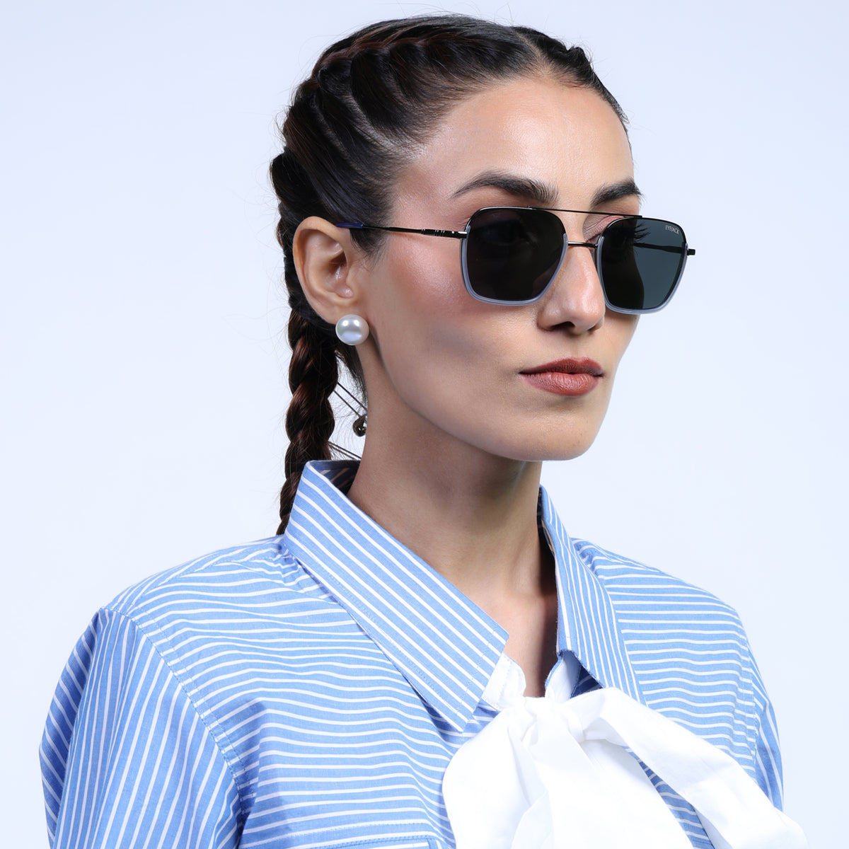 Eyejack Aura Blue & Grey Wayfarer Polarized Sunglasses for Men & Women (2508PCL1532)