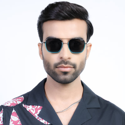 Eyejack Aura Sea Green & Grey Wayfarer Polarized Sunglasses for Men & Women (2508PCL1533)