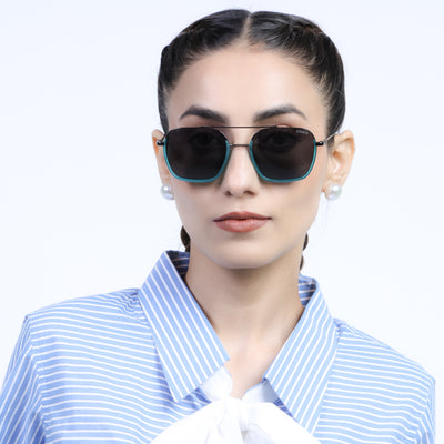 Eyejack Aura Sea Green & Grey Wayfarer Polarized Sunglasses for Men & Women (2508PCL1533)