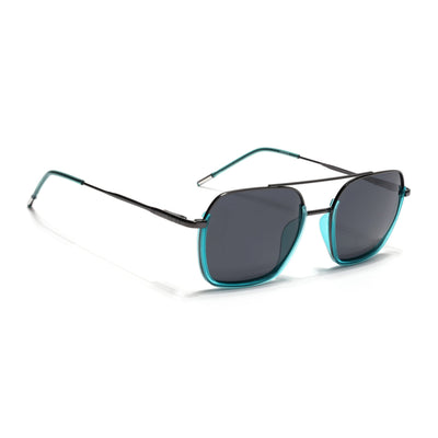Eyejack Aura Sea Green & Grey Wayfarer Polarized Sunglasses for Men & Women (2508PCL1533)