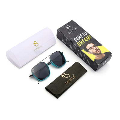 Eyejack Aura Sea Green & Grey Wayfarer Polarized Sunglasses for Men & Women (2508PCL1533)