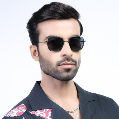 Eyejack Aura Green & Grey Wayfarer Polarized Sunglasses for Men & Women (2508PCL1534)