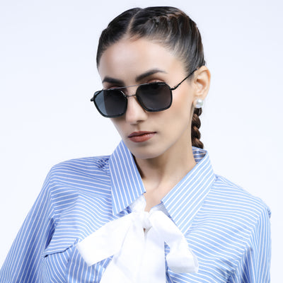 Eyejack Aura Green & Grey Wayfarer Polarized Sunglasses for Men & Women (2508PCL1534)