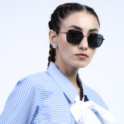 Eyejack Aura Green & Grey Wayfarer Polarized Sunglasses for Men & Women (2508PCL1534)