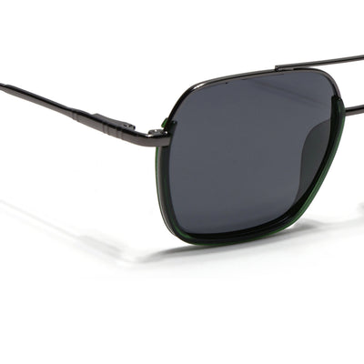 Eyejack Aura Green & Grey Wayfarer Polarized Sunglasses for Men & Women (2508PCL1534)