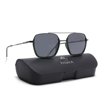 Eyejack Aura Green & Grey Wayfarer Polarized Sunglasses for Men & Women (2508PCL1534)