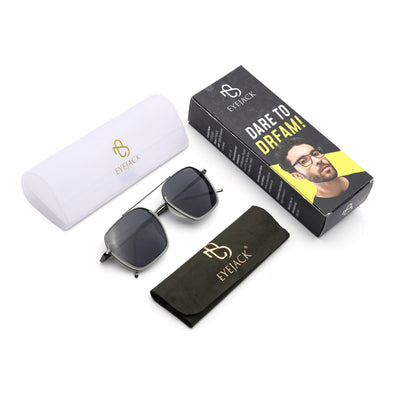 Eyejack Aura Light Green & Grey Wayfarer Polarized Sunglasses for Men & Women (2508PCL1536)
