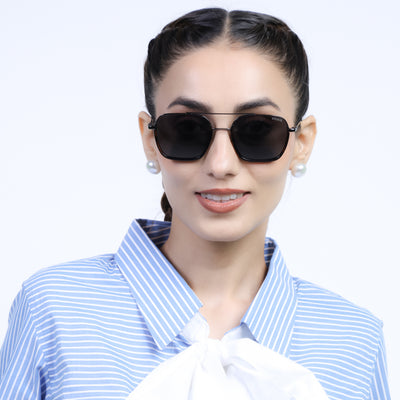 Eyejack Aura Demi Brown & Grey Wayfarer Polarized Sunglasses for Men & Women (2508PCL1537)