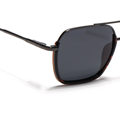 Eyejack Aura Demi Brown & Grey Wayfarer Polarized Sunglasses for Men & Women (2508PCL1537)