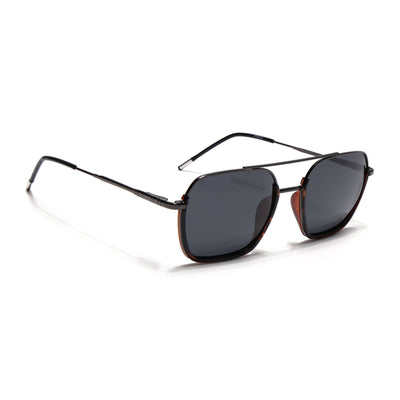 Eyejack Aura Demi Brown & Grey Wayfarer Polarized Sunglasses for Men & Women (2508PCL1537)