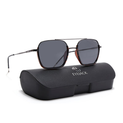 Eyejack Aura Demi Brown & Grey Wayfarer Polarized Sunglasses for Men & Women (2508PCL1537)