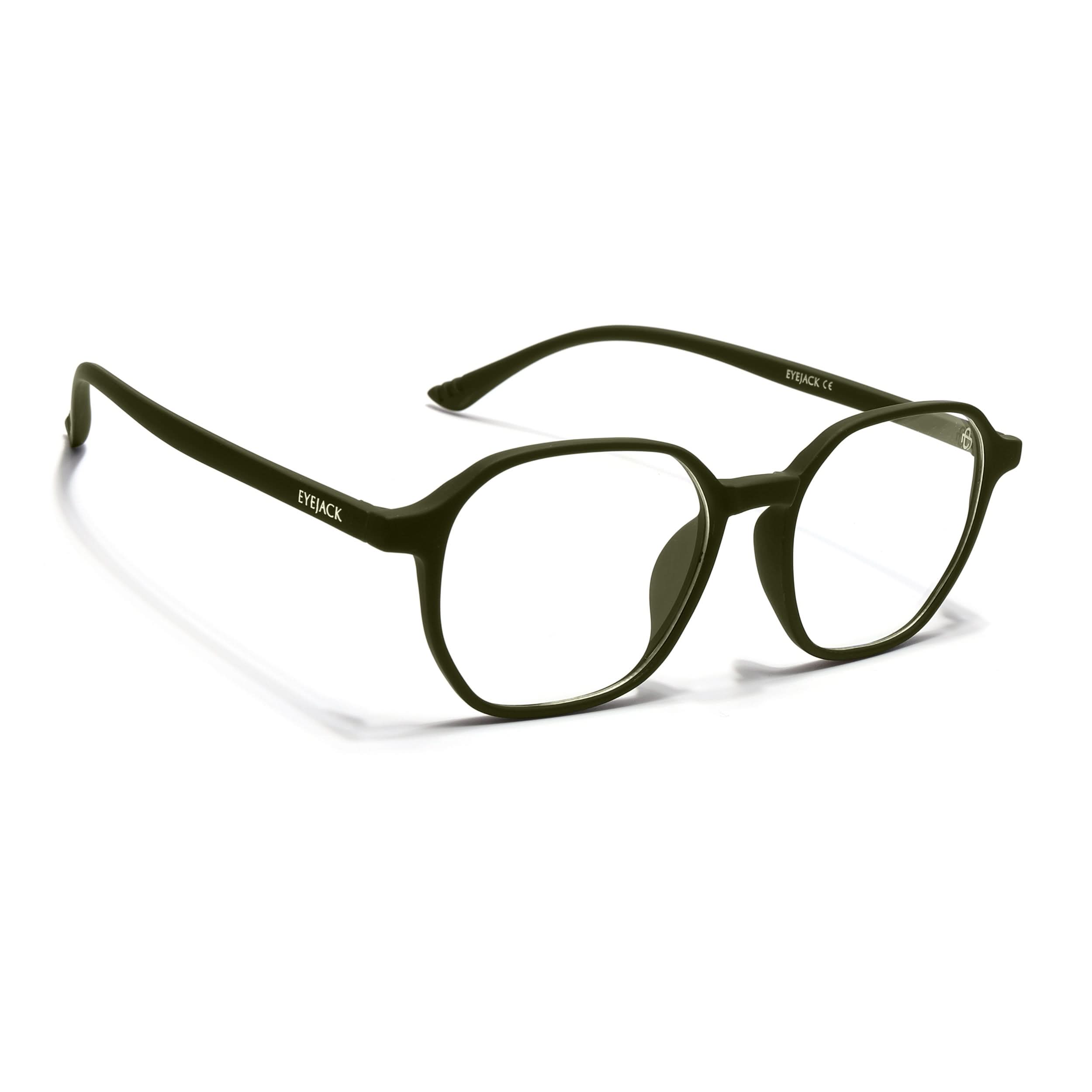 Eyejack NEO Olive Wayfarer Eyeglasses for Men & Women (2511CL1157