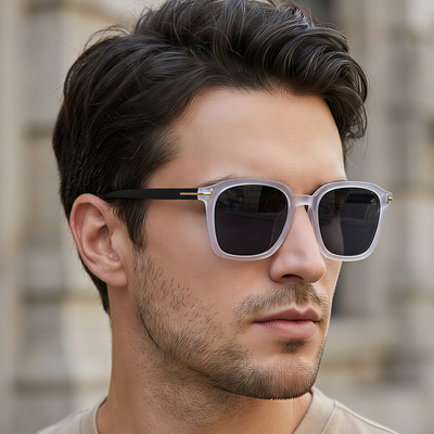 Eyejack Grey Square Sunglasses for Men & Women (97109CL1064)