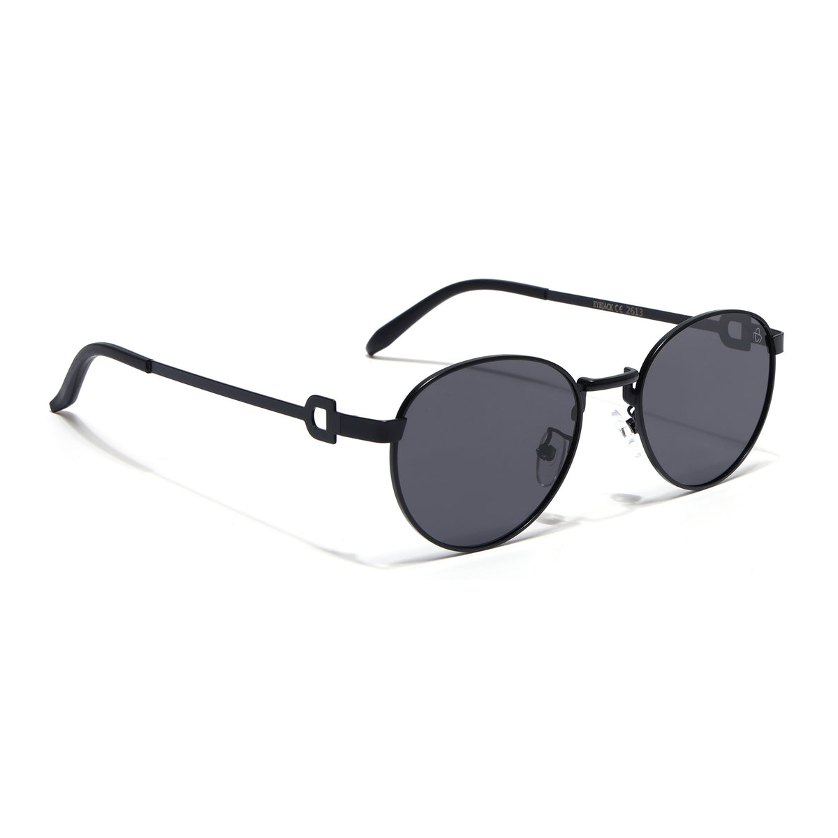 Eyejack Black Oval Sunglasses for Men & Women (2613CL2566)