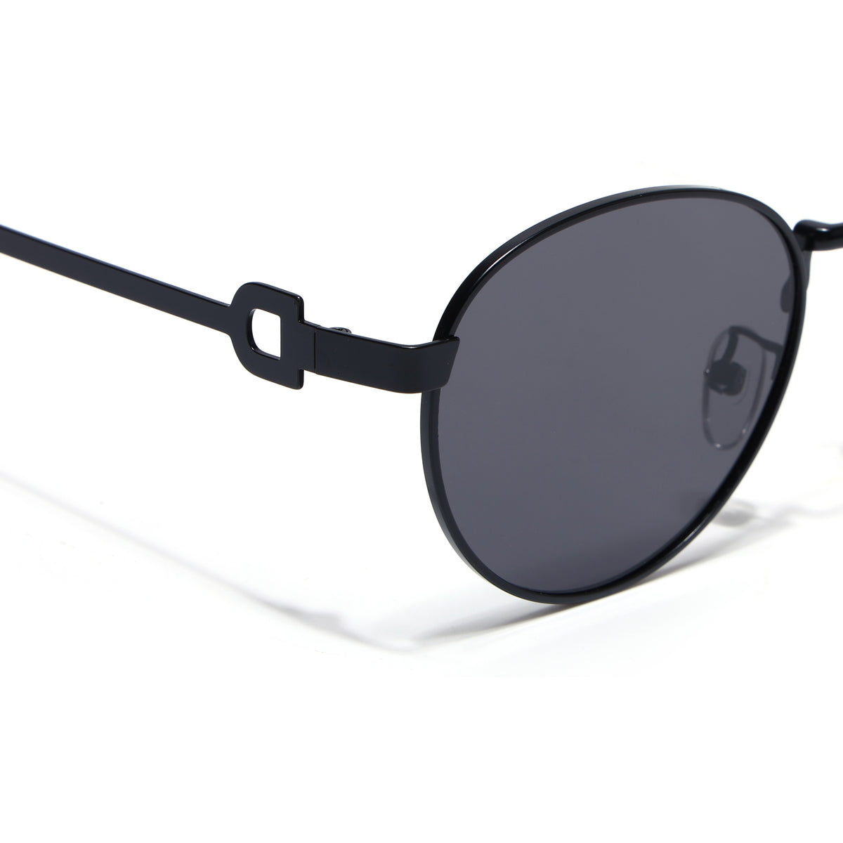 Eyejack Black Oval Sunglasses for Men & Women (2613CL2566)