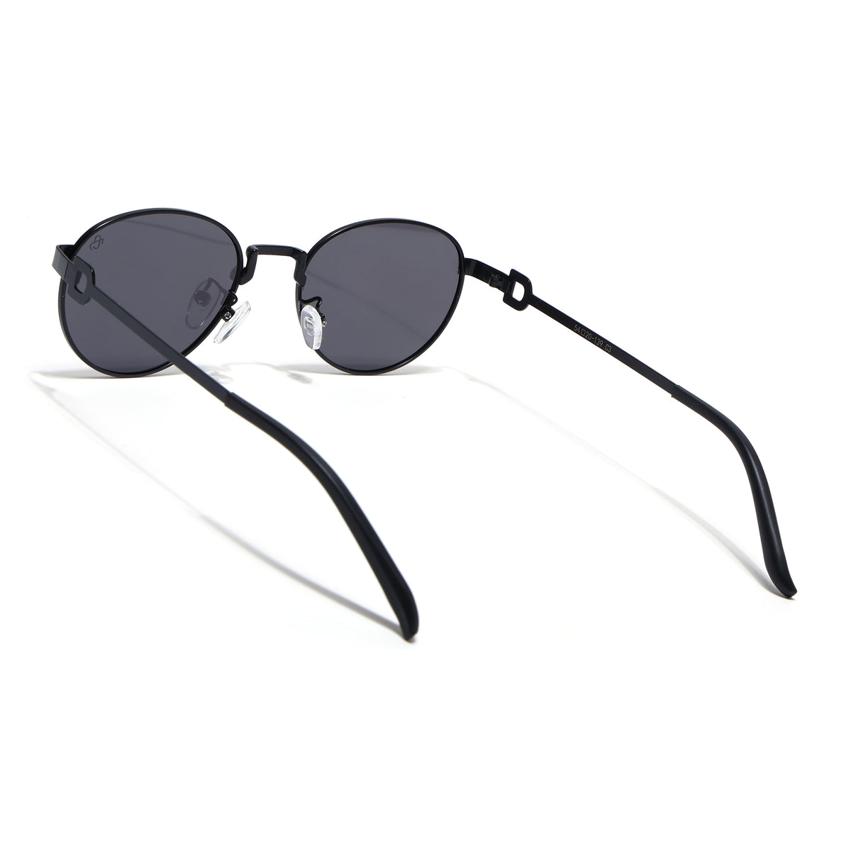 Eyejack Black Oval Sunglasses for Men & Women (2613CL2566)