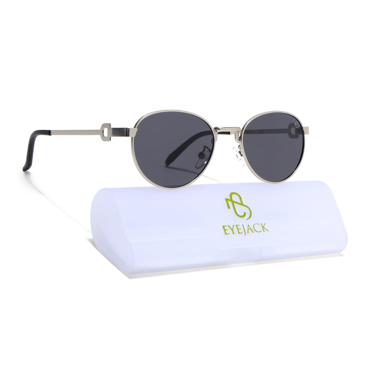 Eyejack Silver Oval Sunglasses for Men & Women (2613CL2567)