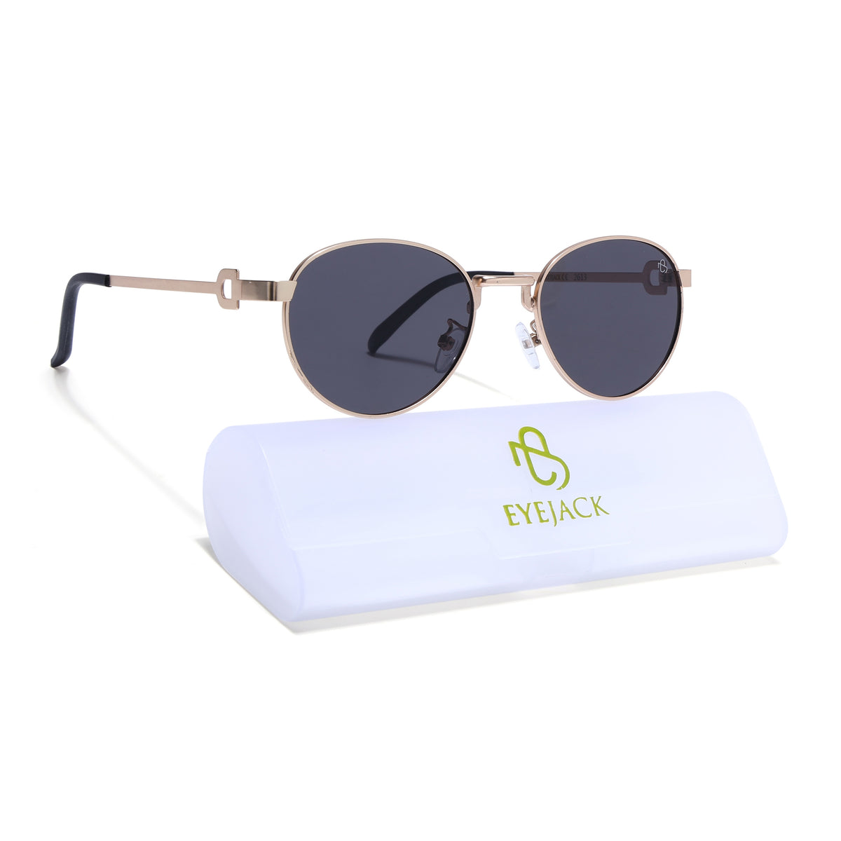 Eyejack Golden Oval Sunglasses for Men & Women (2613CL2568)