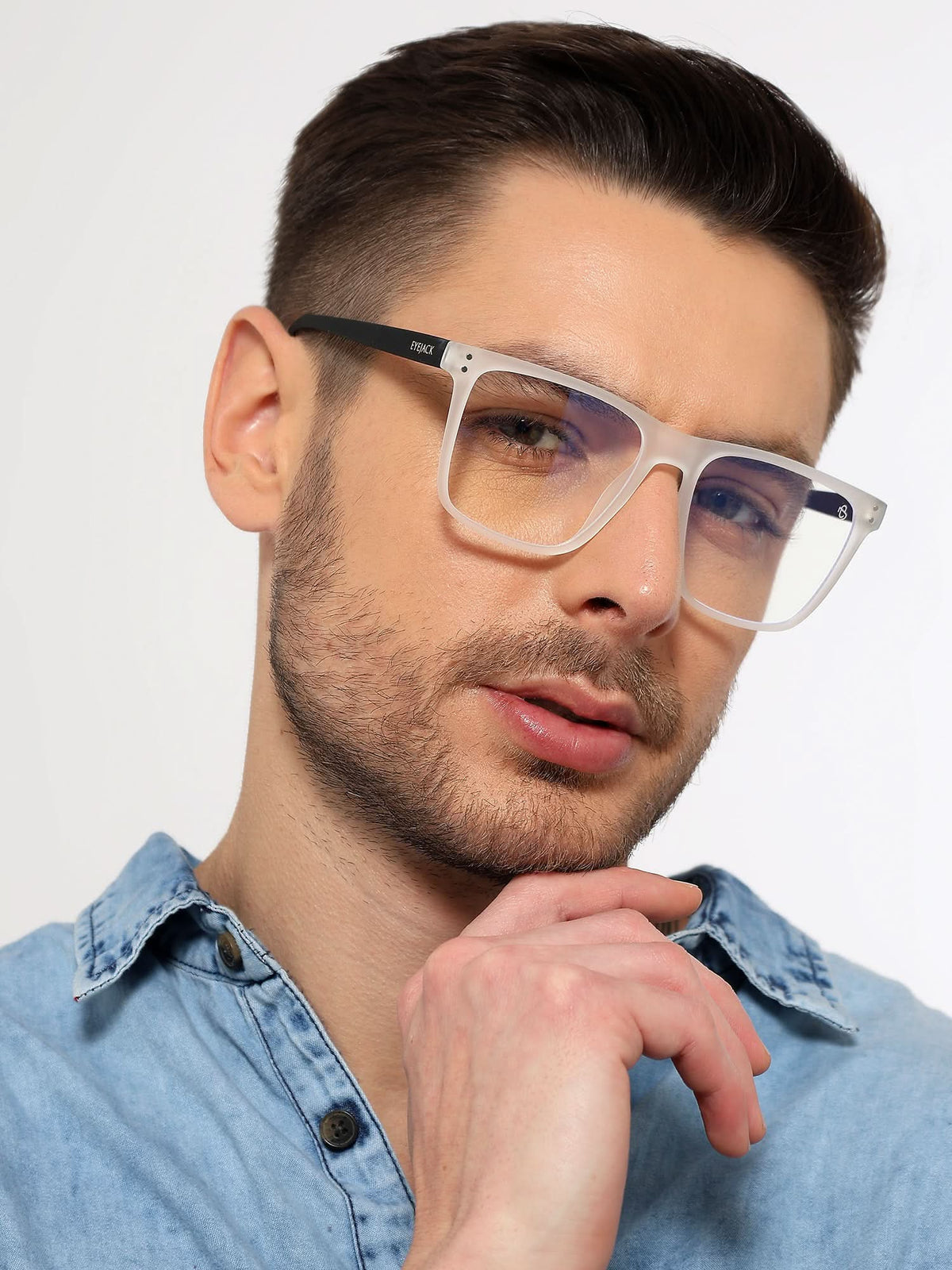 Eyejack NEO Transparent Wayfarer Eyeglasses for Men & Women (28023CL1168-C6)