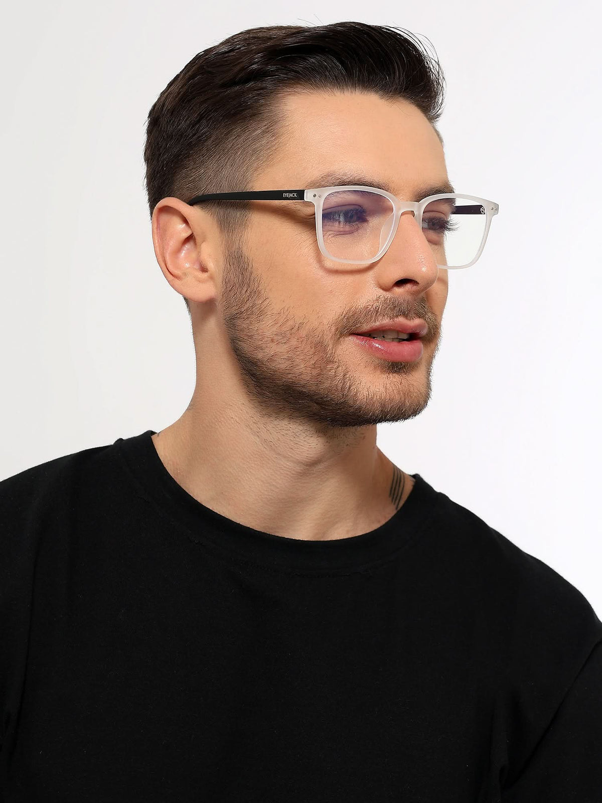 Eyejack NEO Transparent Wayfarer Eyeglasses for Men & Women (28049CL1175-C6)