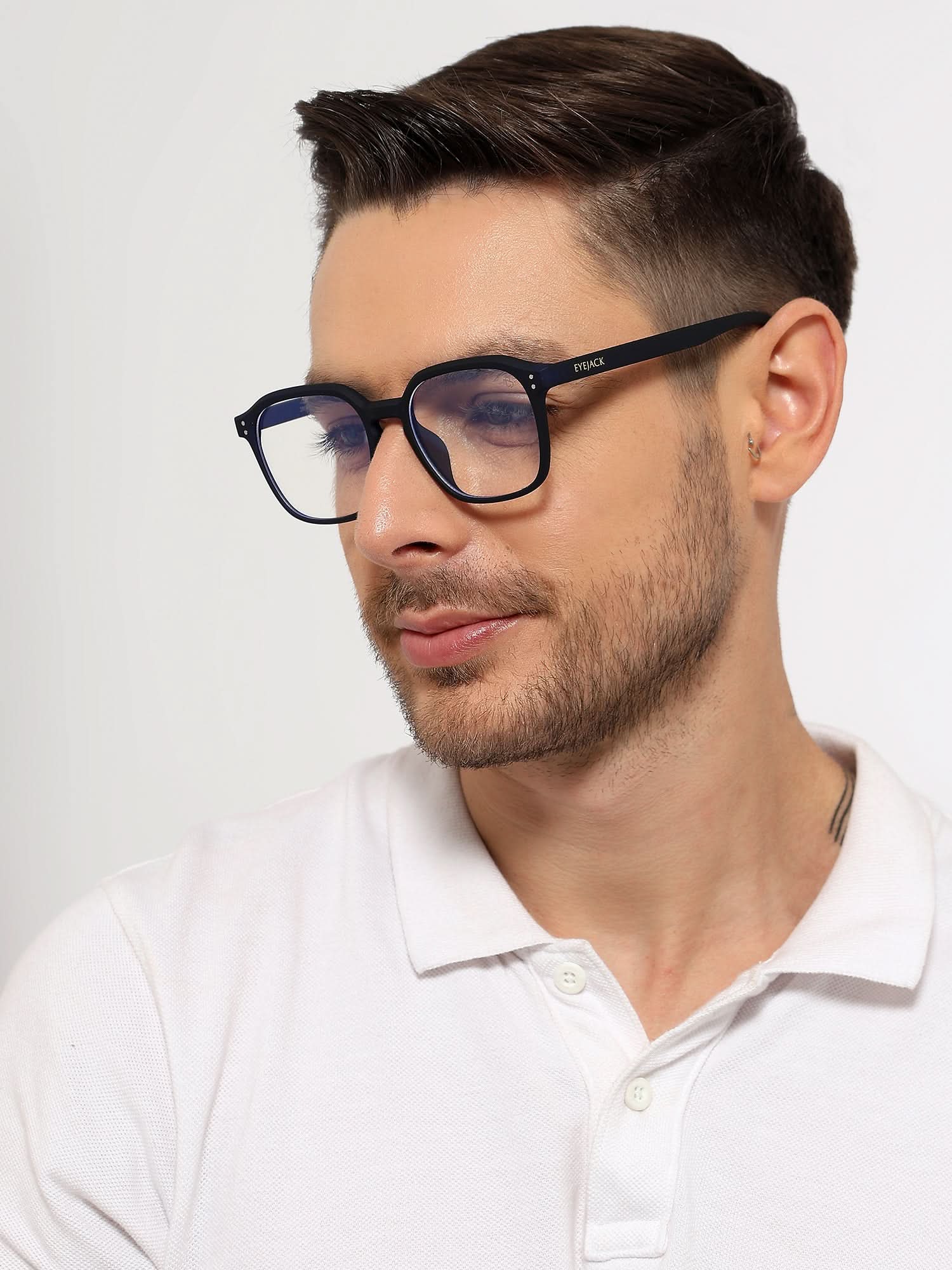 Eyejack NEO Navy Blue Square Eyeglasses for Men & Women