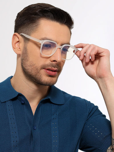 Eyejack NEO Transparent Square Eyeglasses for Men & Women (28068CL1183-C7)