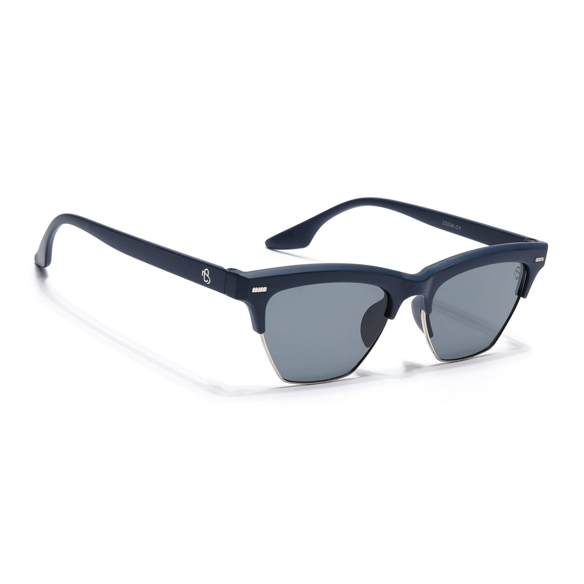 Eyejack Blue Half Rim Sunglasses for Women (2829CL1212)