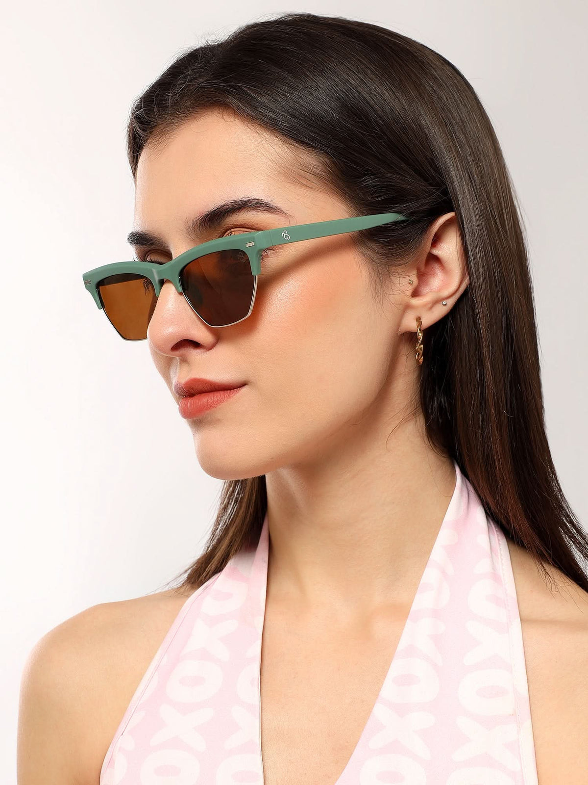2829 Woman Eyejack Olive Half Rim Sunglasses for Women (2829CL1214) – Eyejack Eyewear