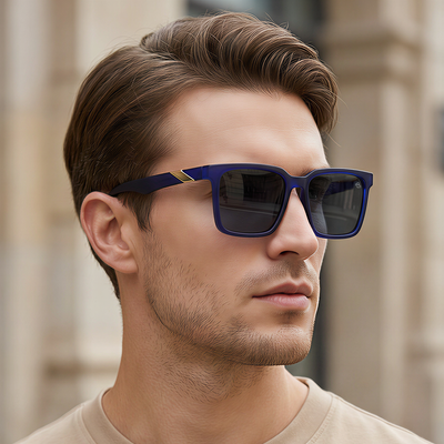 Eyejack Blue Square Sunglasses for Men & Women (TB152CL1075)