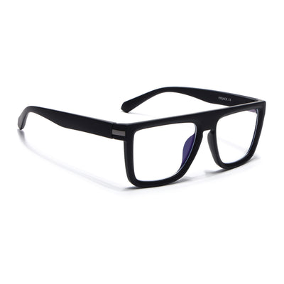 Eyejack Crossline Black Square Eyeglasses for Men & Women (2901FCL2081-C1)