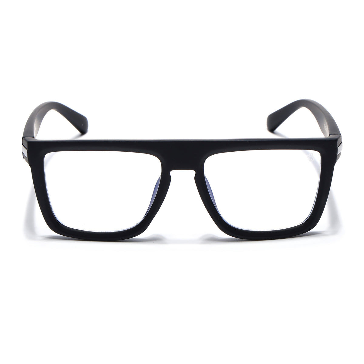 Eyejack Crossline Black Square Eyeglasses for Men & Women (2901FCL2081-C1)