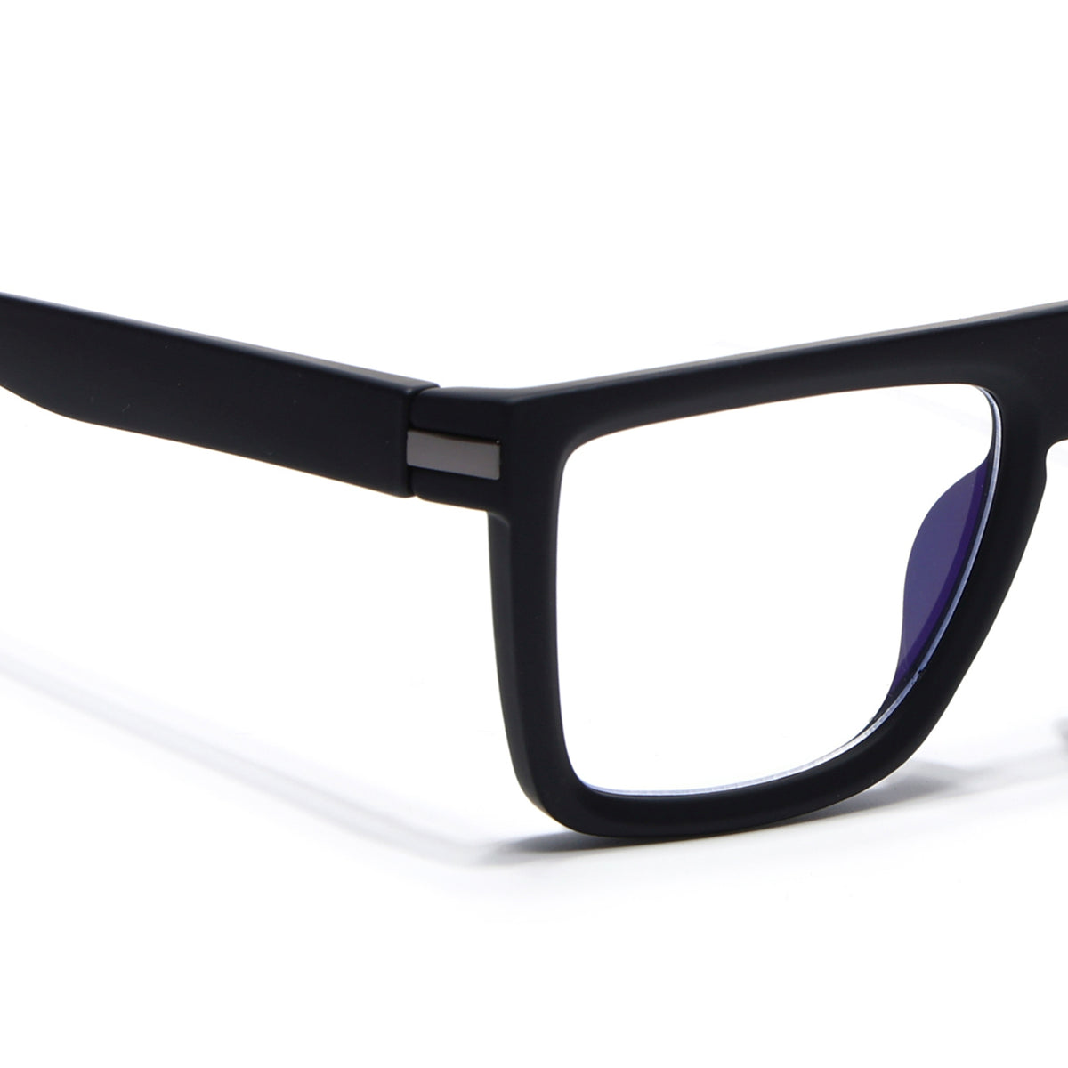 Eyejack Crossline Black Square Eyeglasses for Men & Women (2901FCL2081-C1)