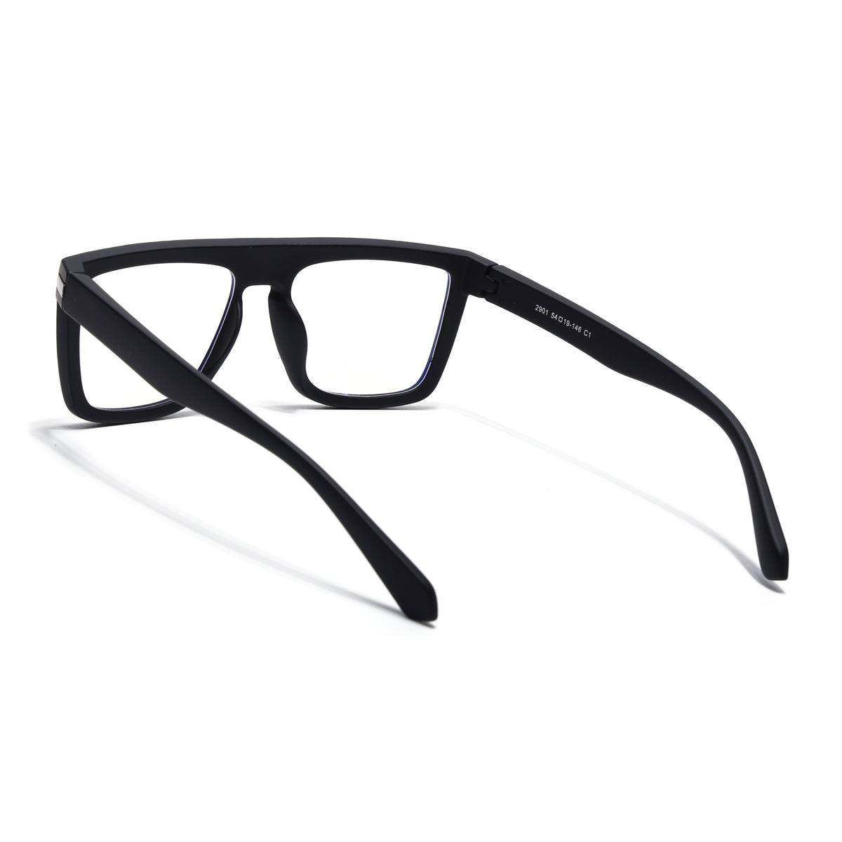 Eyejack Crossline Black Square Eyeglasses for Men & Women (2901FCL2081-C1)