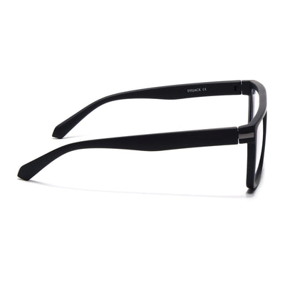 Eyejack Crossline Black Square Eyeglasses for Men & Women (2901FCL2081-C1)