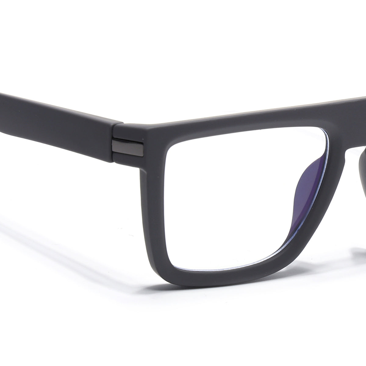 Eyejack Crossline Grey Square Eyeglasses for Men & Women (2901FCL2082-C2)