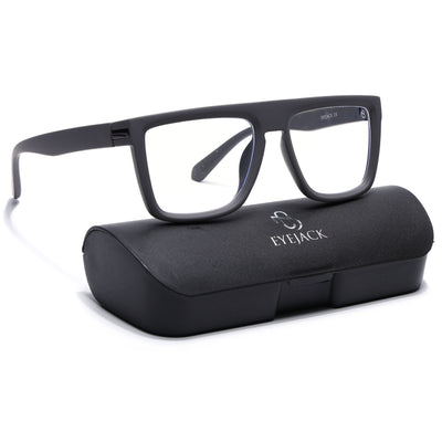 Eyejack Crossline Grey Square Eyeglasses for Men & Women (2901FCL2082-C2)