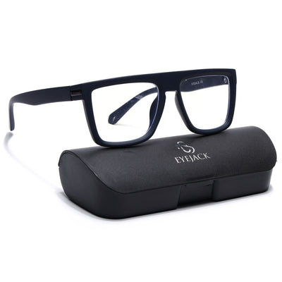 Eyejack Crossline Navy Blue Square Eyeglasses for Men & Women (2901FCL2083-C3)